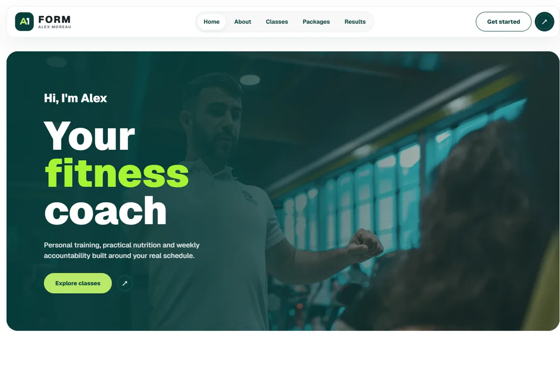 A1 Form Fitness website preview