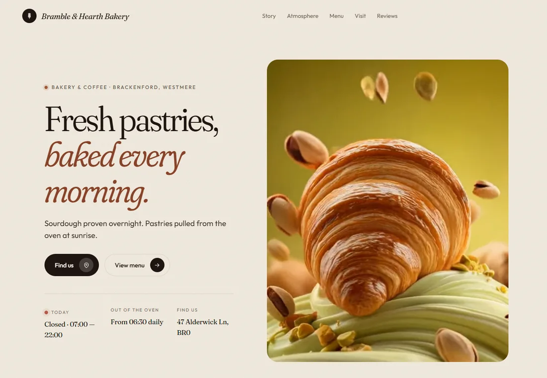 Bramble & Hearth Bakery website preview