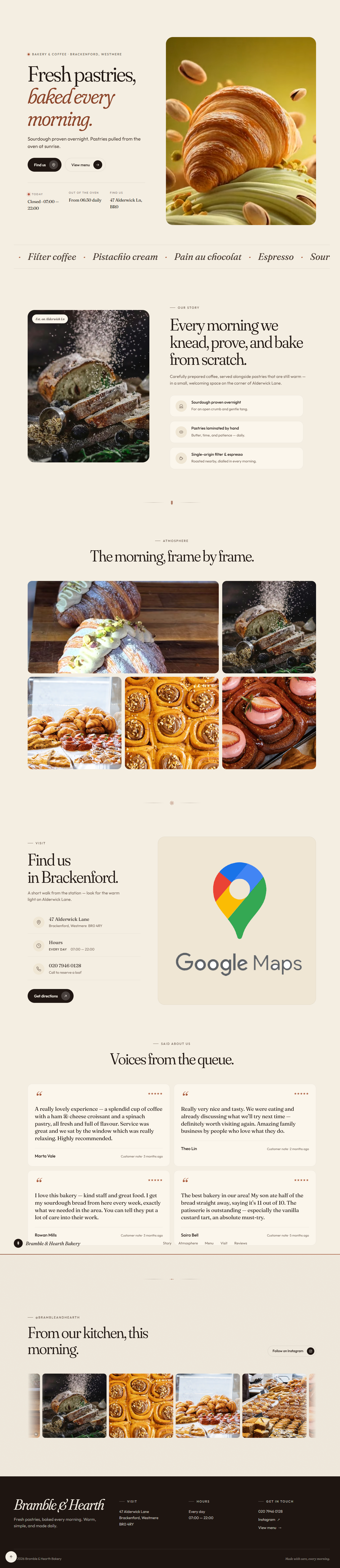 Bramble & Hearth Bakery full website preview